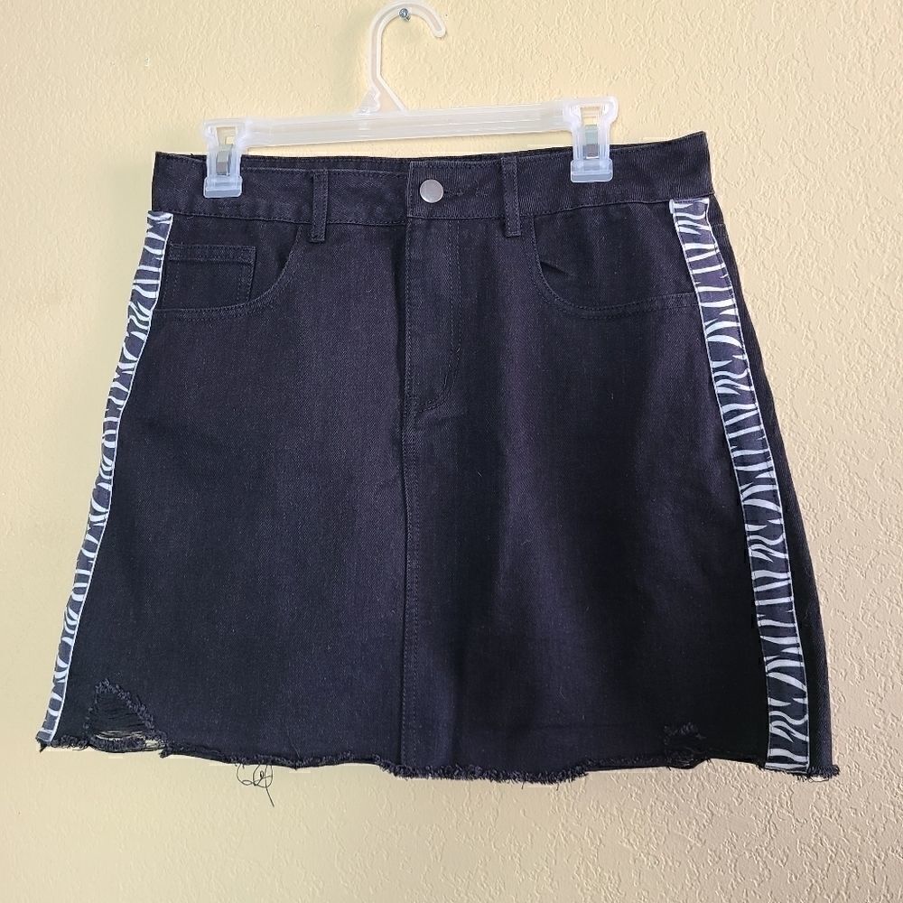 Amp Black Denim Skirt 